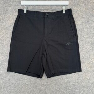 Nike Club Chino Shorts Mens 30 Black Cotton 8" Inseam Golf Casual fz5772 NWOT